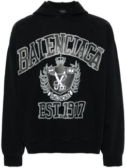 Balenciaga: Чёрная толстовка College