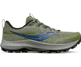 Saucony: Зелёные кроссовки Peregrine