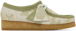 Clarks Originals: Зелёные лоферы