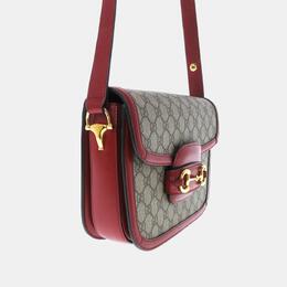 Gucci: Бежевая сумка через плечо Horsebit 1955