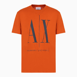 Armani Exchange: Оранжевая футболка  Icon