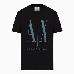 Armani Exchange: Чёрная футболка Icon