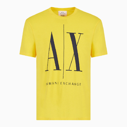 Armani Exchange: Жёлтая футболка  Icon