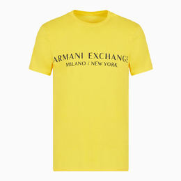 Armani Exchange: Жёлтая футболка 