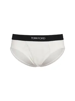 TOM FORD: Белые трусы Logo