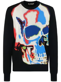 ALEXANDER MCQUEEN: Жаккардовый свитер Skull