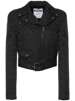 MOSCHINO: Жаккардовая куртка Biker Jacket