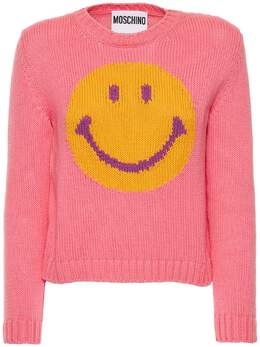 MOSCHINO: Хлопковый свитер Smiley