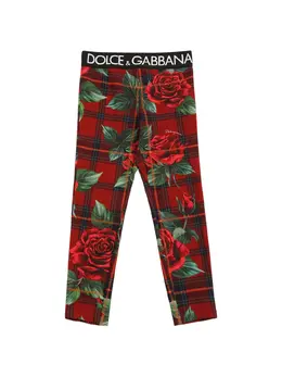 DOLCE & GABBANA: Хлопковые легинсы  Rose