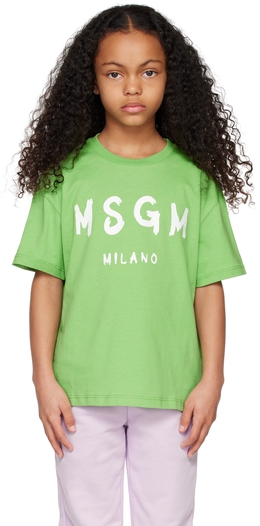 Msgm Kids: Зелёная футболка