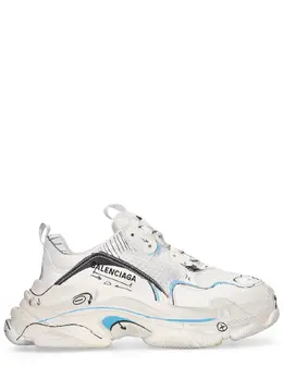 BALENCIAGA: Белые кроссовки  Triple S