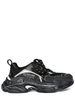 BALENCIAGA: Чёрные кроссовки  Triple S