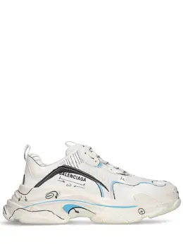 BALENCIAGA: Белые кроссовки Triple S