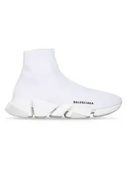 Balenciaga: Белые кроссовки Speed.2