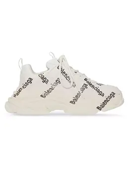 Balenciaga: Чёрные кроссовки Triple S