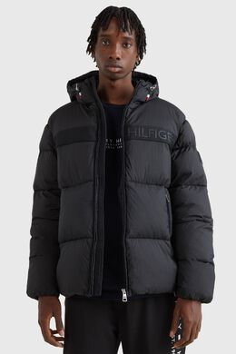 Tommy Hilfiger: Чёрный пуховик 