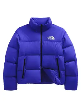 The North Face: Синий пуховик