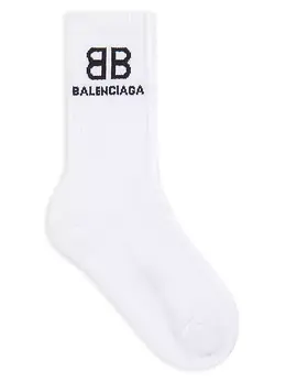 Balenciaga: Белые носки BB