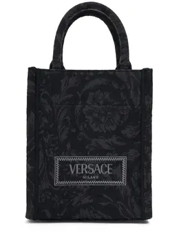 VERSACE: Чёрная сумка-шоппер  Barocco