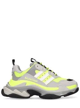 BALENCIAGA: Жёлтые кроссовки  Triple S