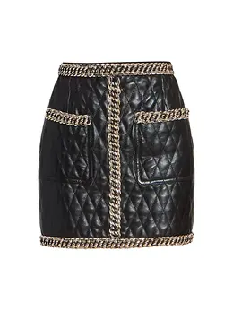 Balmain: Кожаная юбка