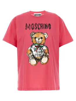 Moschino: Хлопковая футболка  Teddy Bear