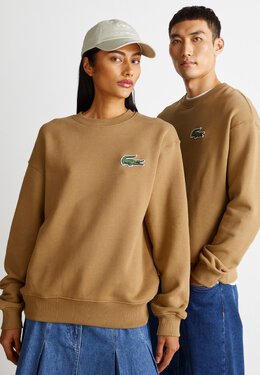 Lacoste: Коричневая толстовка 