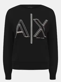 Armani Exchange: Чёрный свитшот 