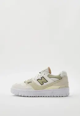 New Balance: Бежевые кеды 