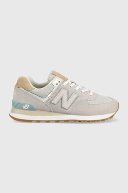 New Balance: Серые кроссовки 
