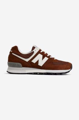 New Balance: Коричневые кроссовки