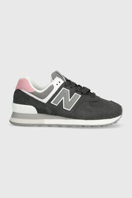 New Balance: Серые кроссовки 