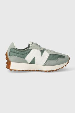New Balance: Зелёные кроссовки 