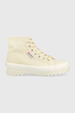 Superga: Бежевые кроссовки 