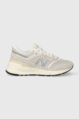 New Balance: Серые кроссовки 