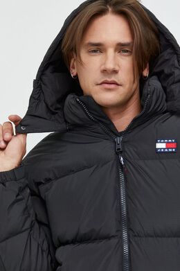 Tommy Jeans: Чёрный пуховик 