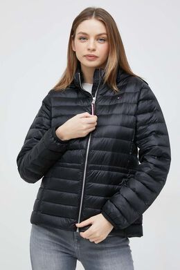 Tommy Hilfiger: Чёрный пуховик 