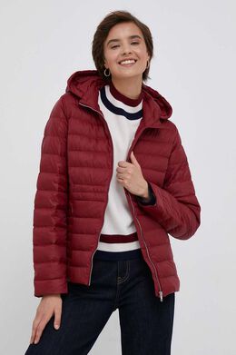 Tommy Hilfiger: Бордовый пуховик 