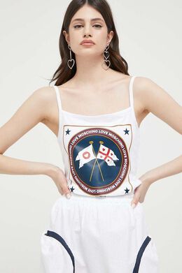 LOVE MOSCHINO: Белый топ 