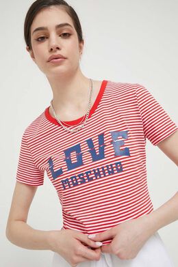 LOVE MOSCHINO: Красная футболка 