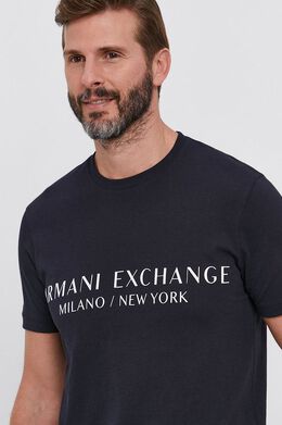 Armani Exchange: Тёмная футболка 