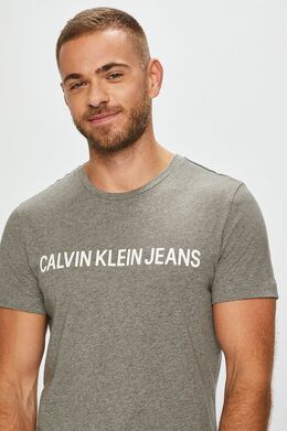 Calvin Klein Jeans: Серая футболка 