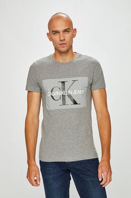 Calvin Klein Jeans: Серая футболка 