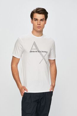 Armani Exchange: Белая футболка 