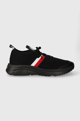 Tommy Hilfiger: Чёрные кроссовки  Runner