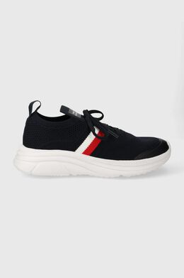 Tommy Hilfiger: Тёмные кроссовки  Runner