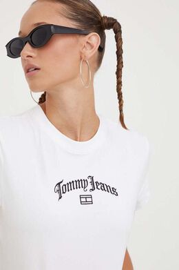 Tommy Jeans: Белая футболка