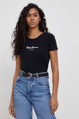 Pepe Jeans: Чёрная футболка 