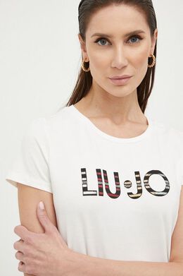 LIU JO: Бежевая футболка 