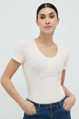 Guess: Розовая футболка 